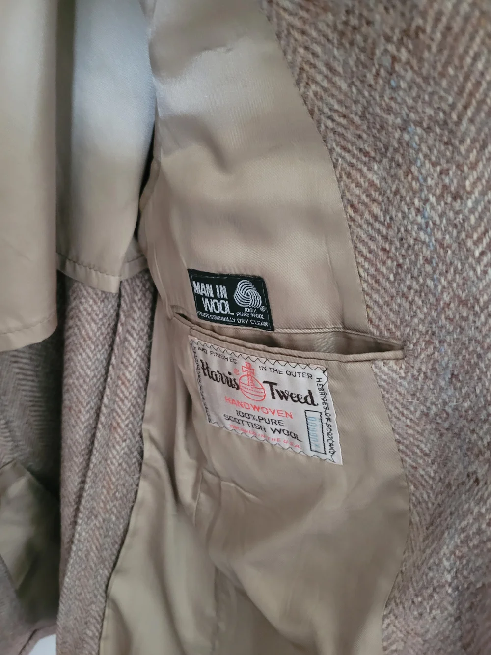 Pierre Cardin Beige/Tan Vintage Herringbone Sport Coat